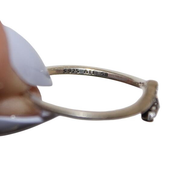 Pandora Sterling Silver Classic Wishbone Ring Size 8.5 - Picture 7 of 7